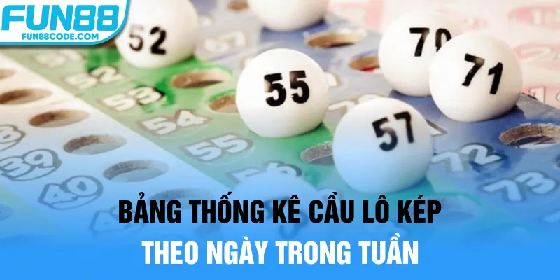 Bảng thống kê cầu lô kép theo ngày trong tuần