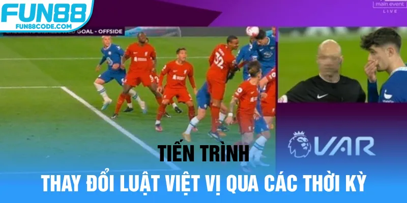 Tiến trình thay đổi luật việt vị qua các thời kỳ